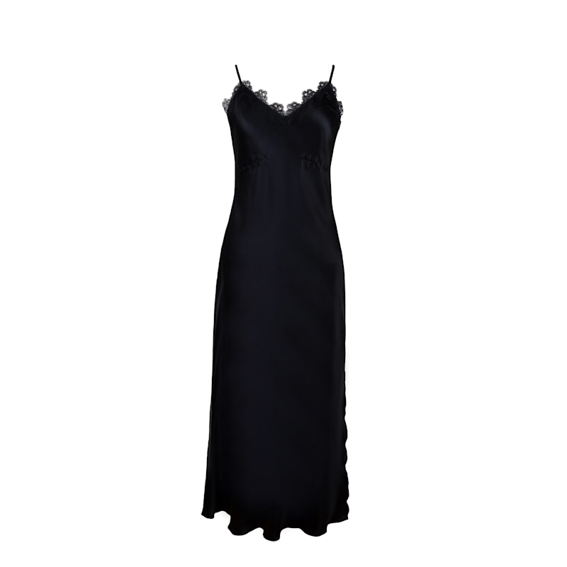 Thumbnail of Elisabeth Silk Slip Dress, Color Black Shadow Pearl image