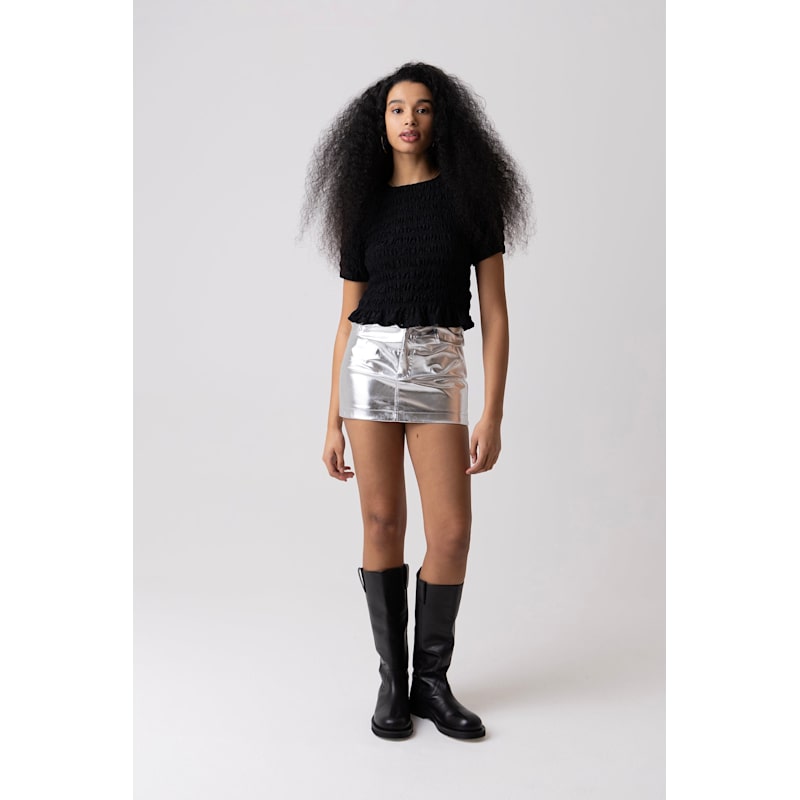 Thumbnail of Eliza Black Lace Shirred Top image