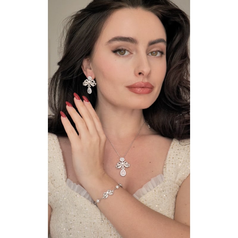 Thumbnail of Elizabeth Bow & Drop Silver Earrings image