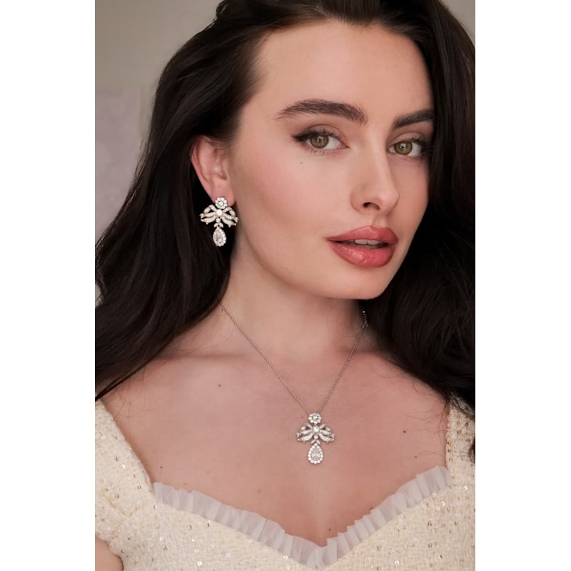 Thumbnail of Elizabeth Bow & Drop Silver Earrings image