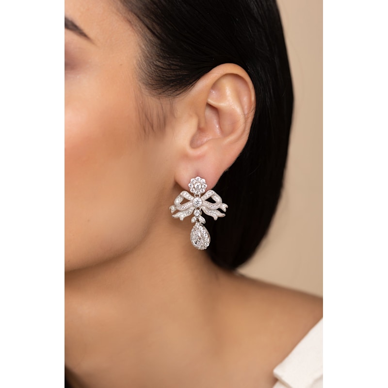 Thumbnail of Elizabeth Bow & Drop Silver Earrings image