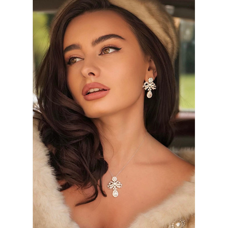 Thumbnail of Elizabeth Bow & Drop Silver Earrings image