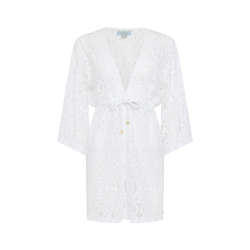 white beach wrap dress Gottex Beach Life Flora Crocheted Beach Dress Cover-Up main image 0