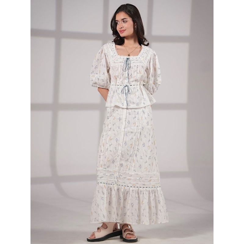 Thumbnail of Ella Pretty Prairie Print Cotton Maxi Skirt image