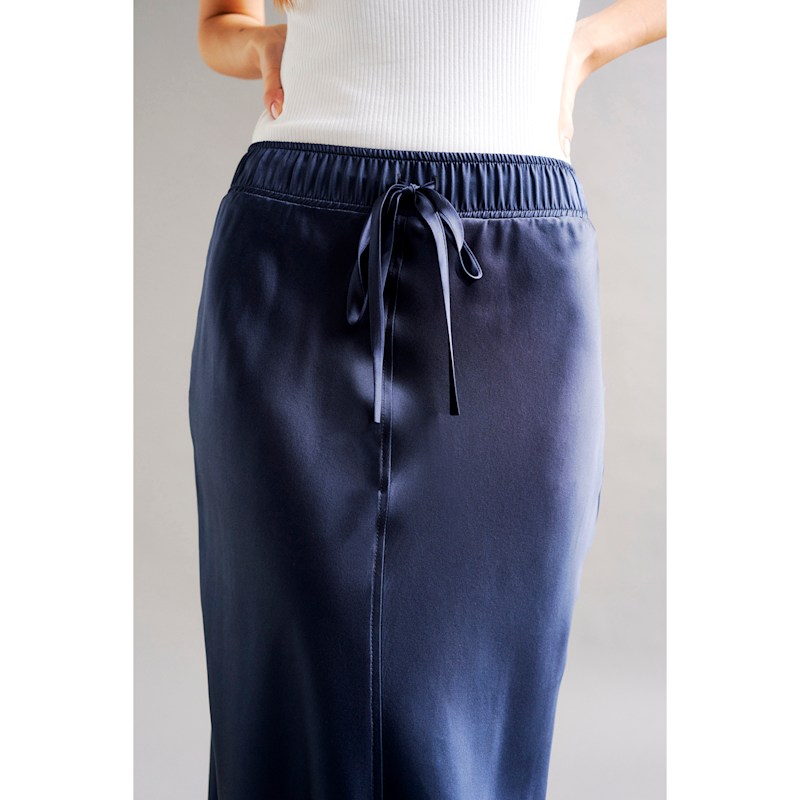 Thumbnail of Ella Silk Skirt - Navy image