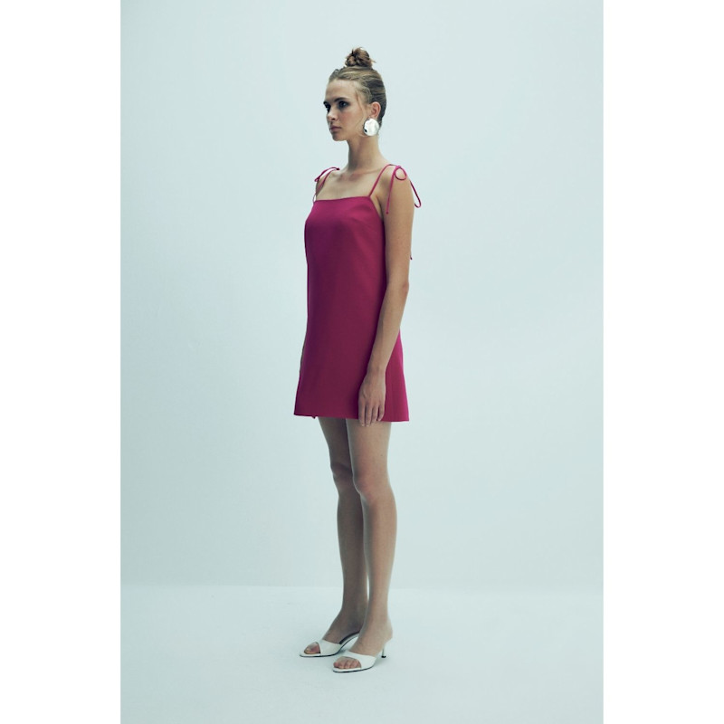 Thumbnail of Ellie Mini Crepe Dress In Raspberry Sorbet image
