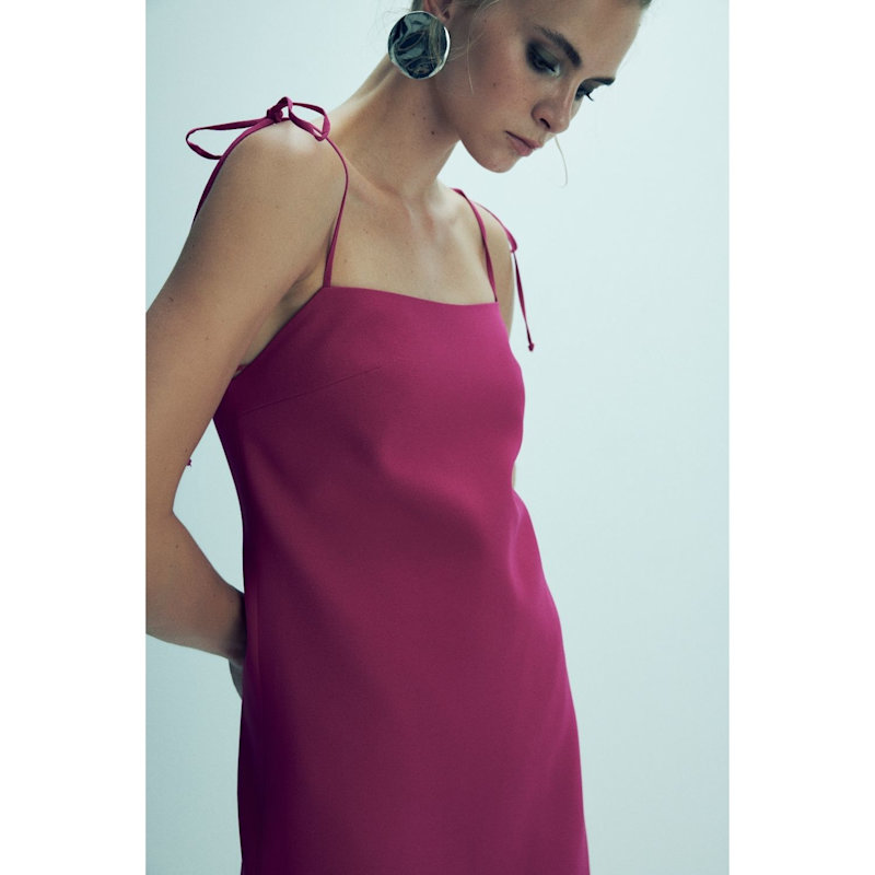 Thumbnail of Ellie Mini Crepe Dress In Raspberry Sorbet image