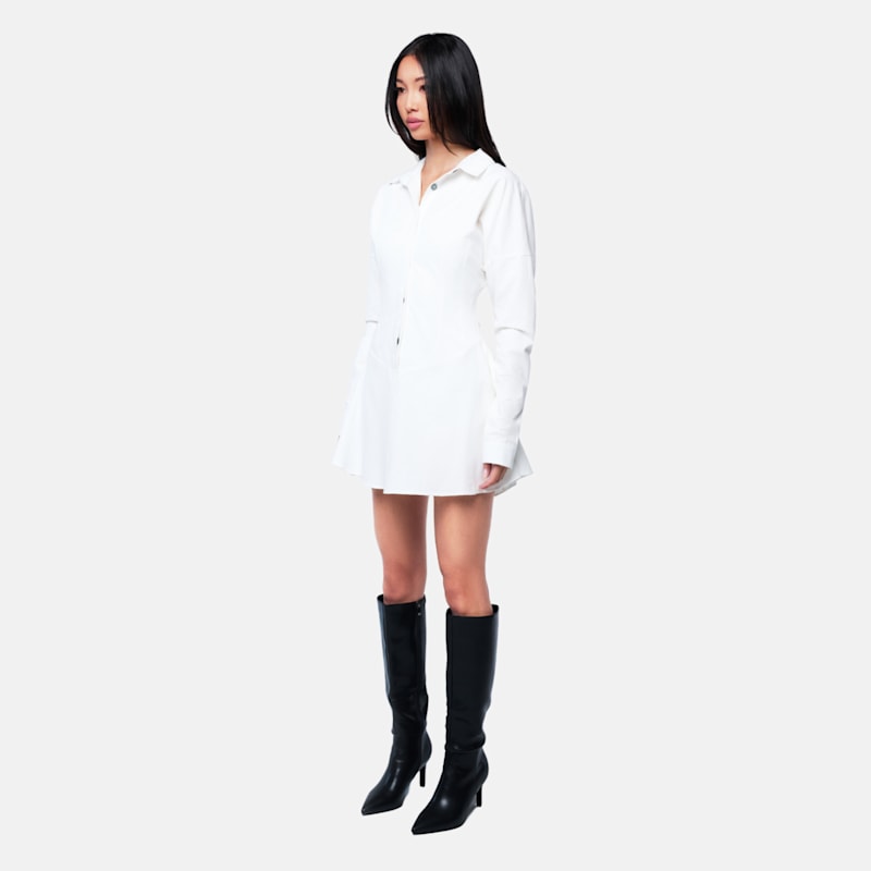 Ow Ellie Fitted Shirt Dress - White