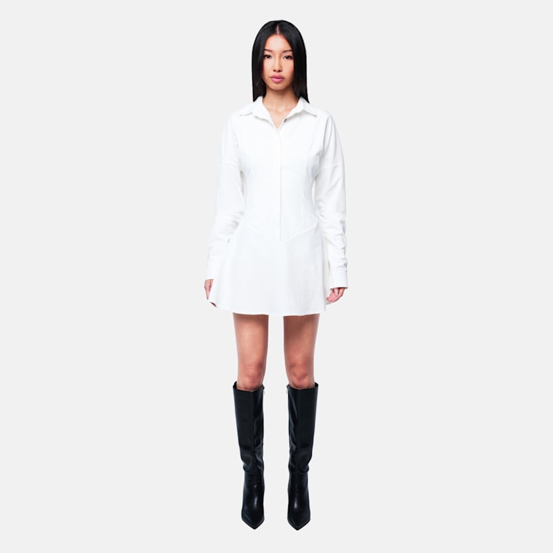 Ow Ellie Fitted Shirt Dress - White