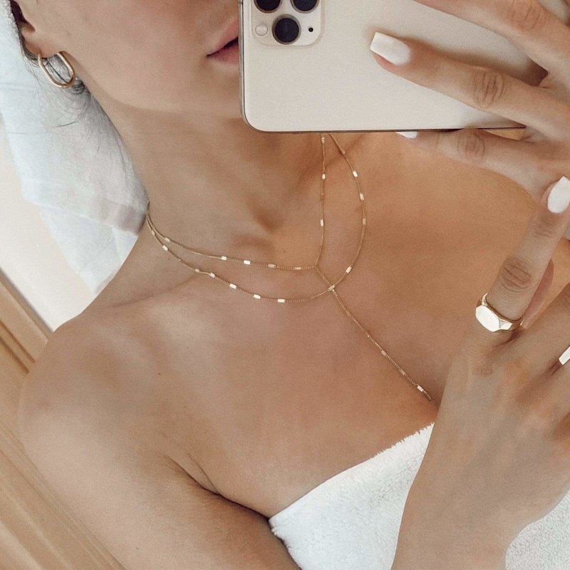 Thumbnail of Ellie Vail - Camilla Dainty Lariat Chain Necklace image