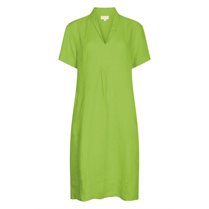 Thumbnail of Elodie Short Sleeve Tunic Dress Linen -Parrot Green image