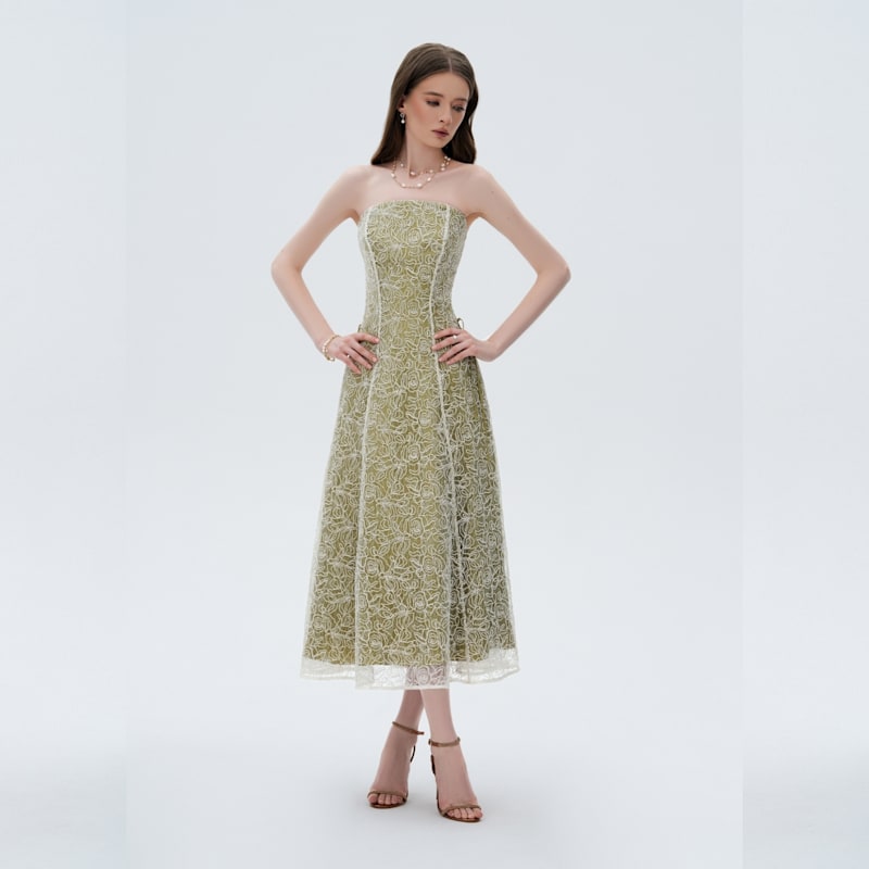 Thumbnail of Elsava Olive Bloom Corset Dress image