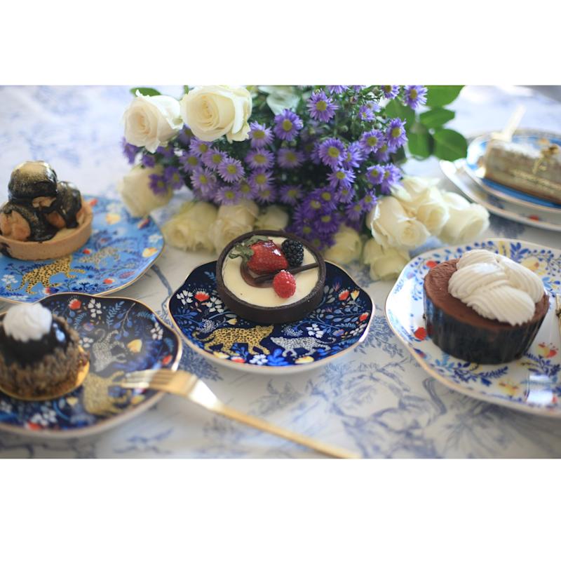 Thumbnail of Amazon Rainforest Bone China Plates In Blue, Set Of Three image