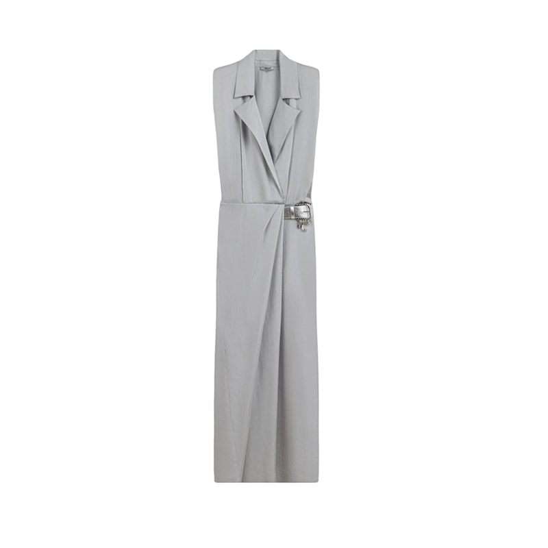 grey embellished maxi dress Sleeveless Sequin V-Neck, Elevated Nights Maxi Dress in Grey, Size M, For Holiday Party Or Wedding Guest