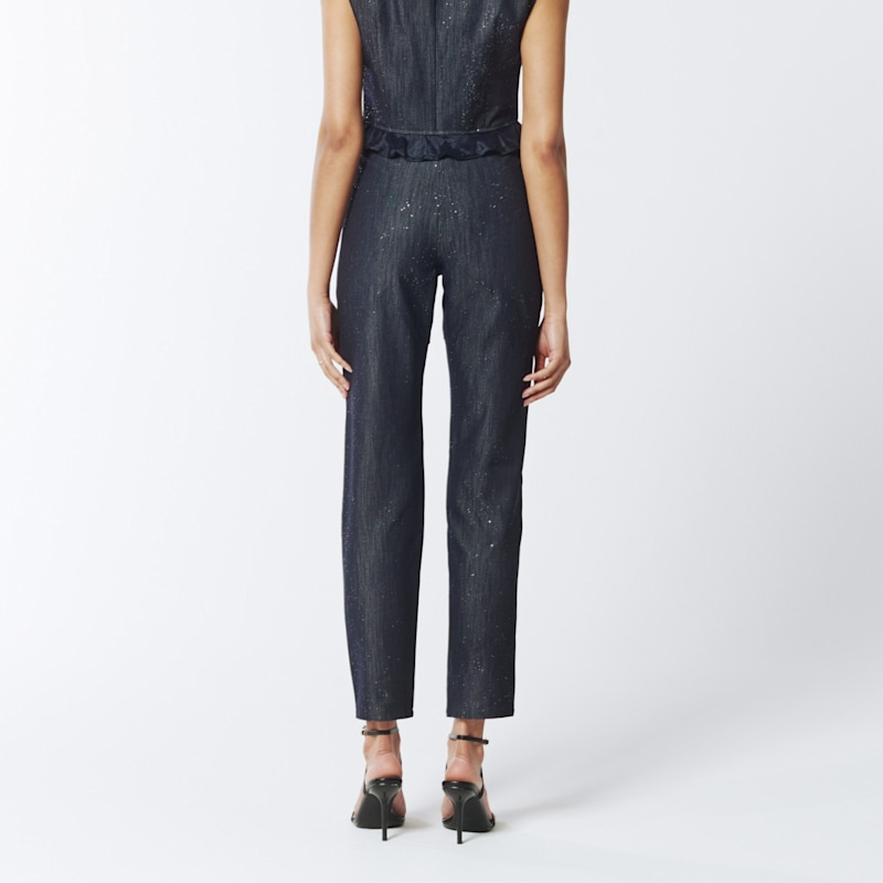 Embellished Sparkly Cut-Out Jeans In Profound Blue | SOUR FIGS | Wolf ...