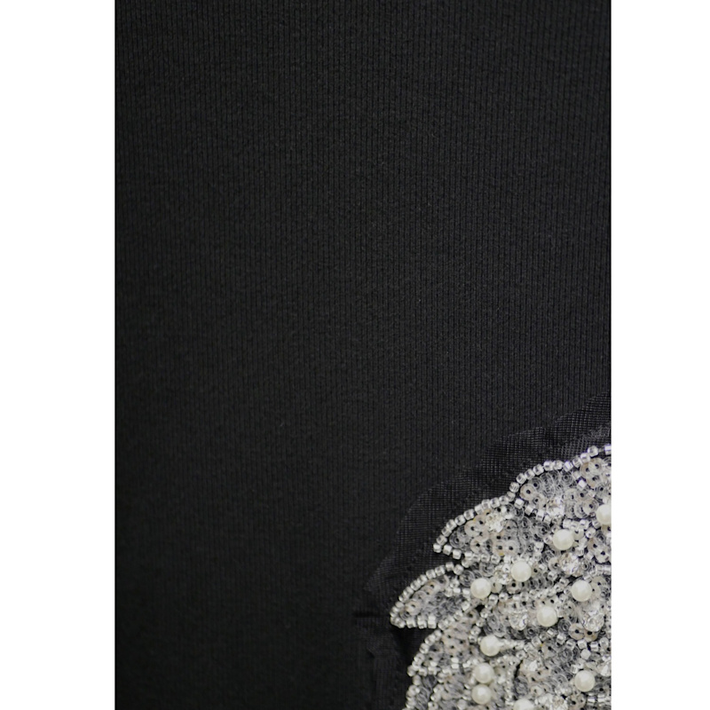 Thumbnail of Embellished Wing Detail Turtleneck Dress In Black image