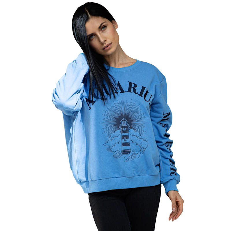 Thumbnail of Oversized Embroidered Aquarius Sign Sweatshirt image