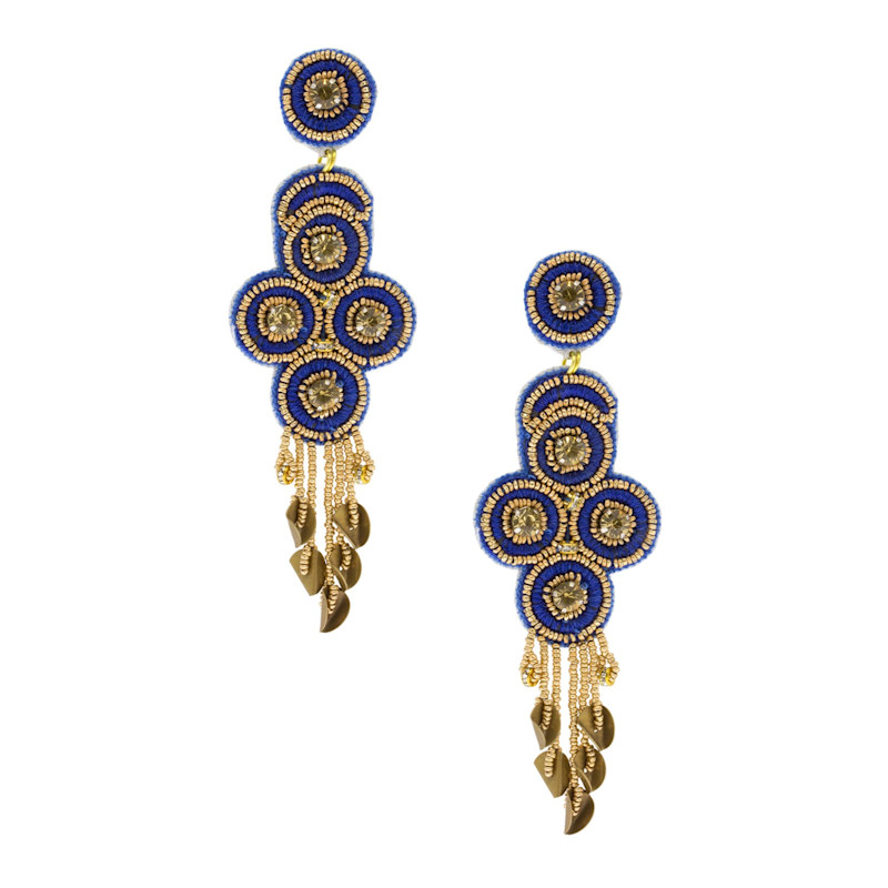 Thumbnail of Embroidered Bead Dangle Earrings image
