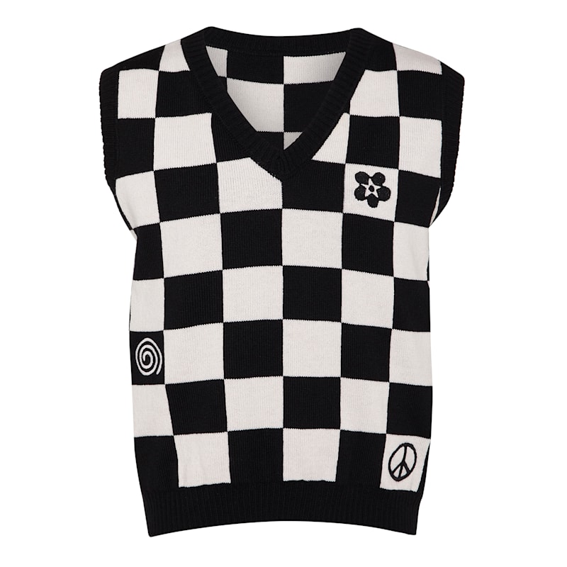 Thumbnail of Embroidered Checked Wool & Cashmere Vest Women image