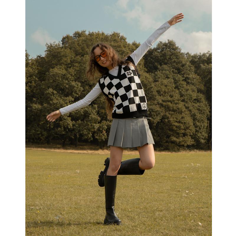 Thumbnail of Embroidered Checked Wool & Cashmere Vest Women image