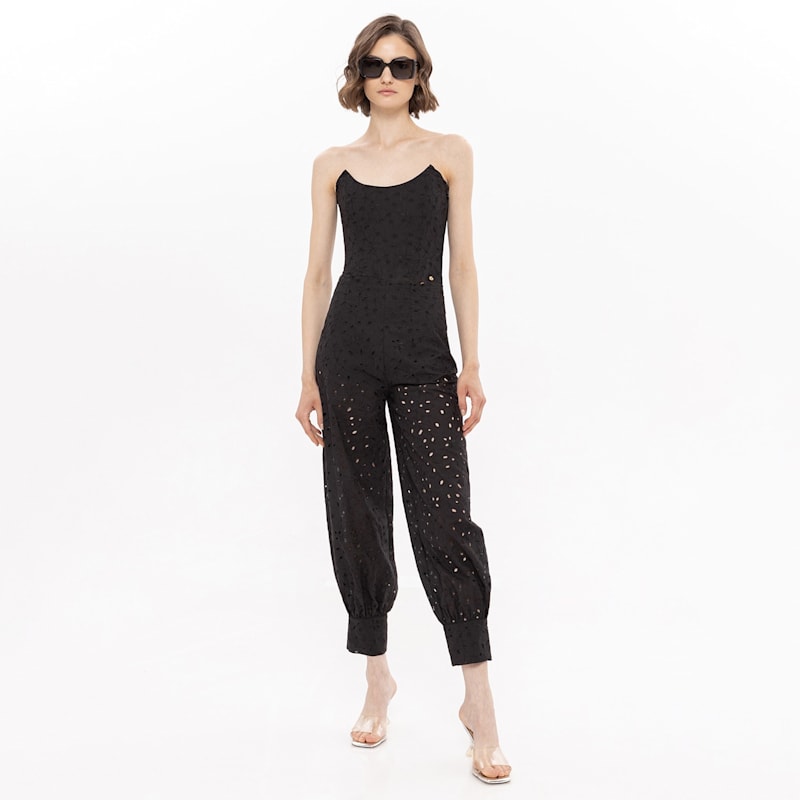 Thumbnail of Embroidered Cotton Pants Black image