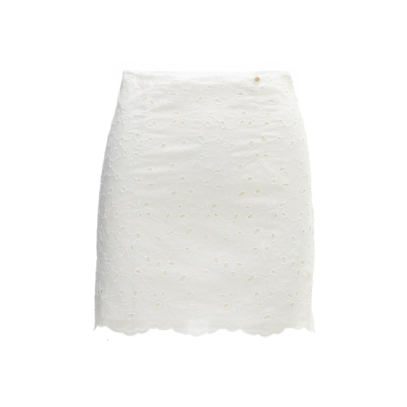 Thumbnail of Embroidered Cotton Skirt White image