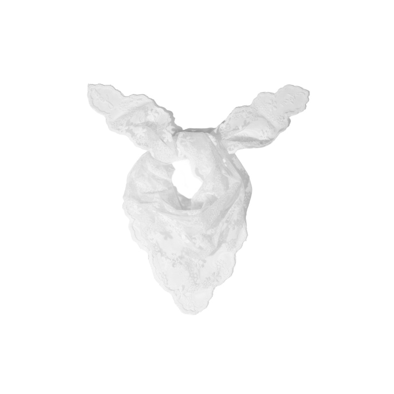 Thumbnail of Embroidered Lace White Bandana image