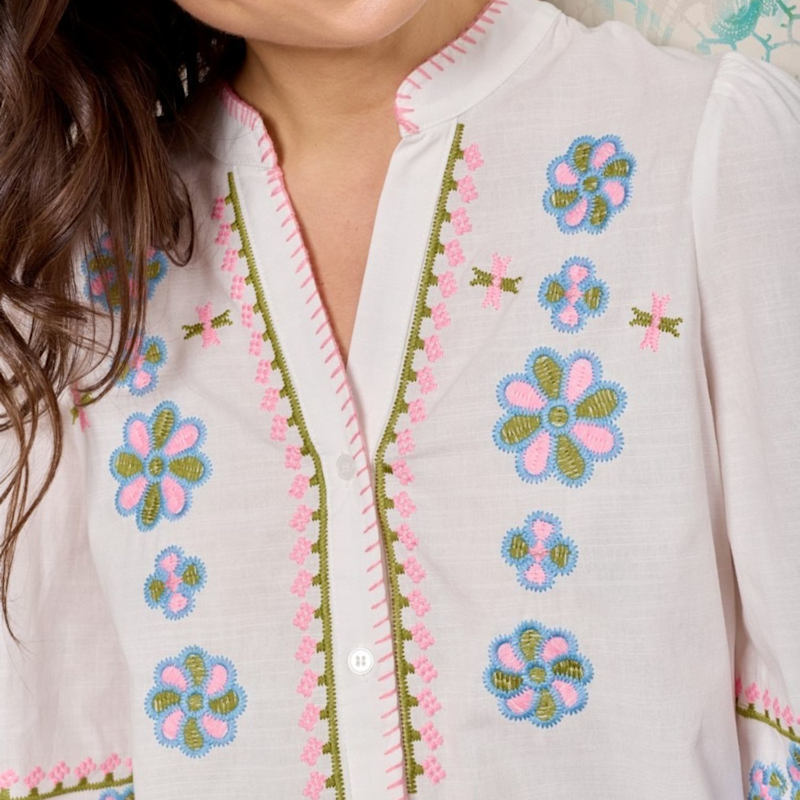 Thumbnail of Embroidered Sleeve Cotton Shirt image