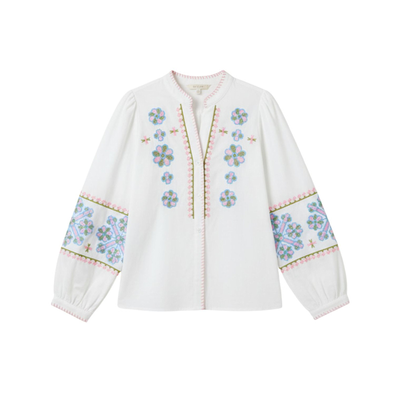 Thumbnail of Embroidered Sleeve Cotton Shirt image