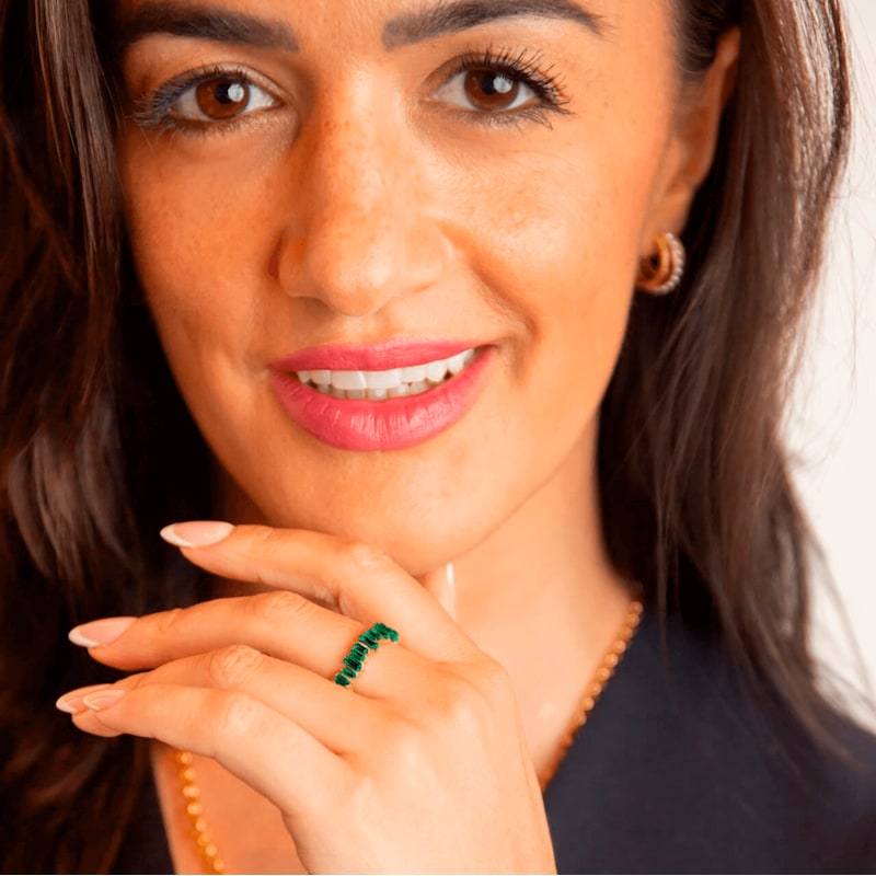Thumbnail of Emerald Baguette Gold Ring image