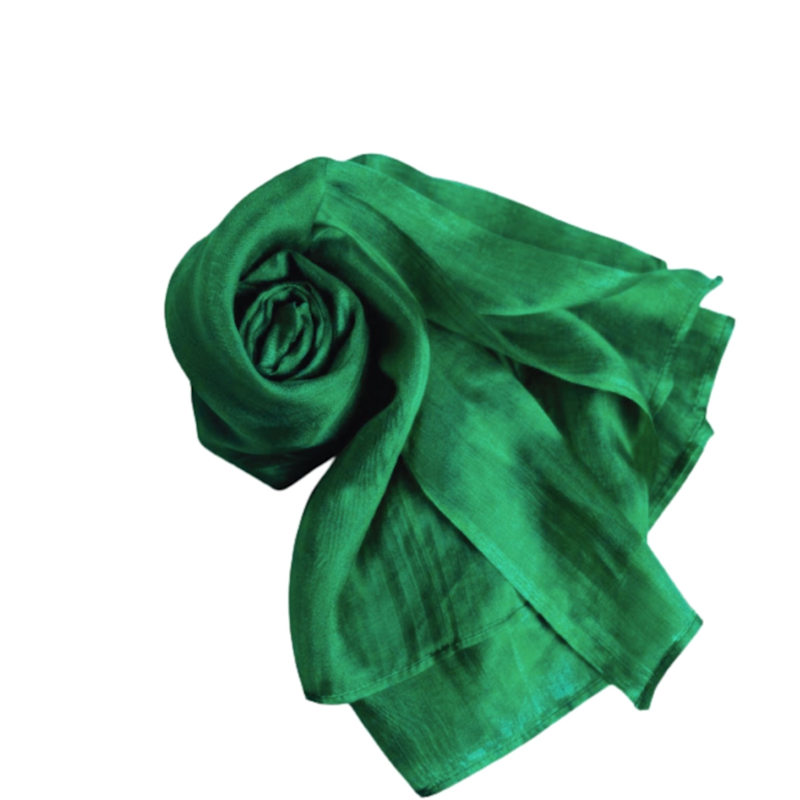 Thumbnail of Emerald Green Silk Scarf – Hand-Dyed Mulberry Silk Shawl, Wedding & Evening Wrap image
