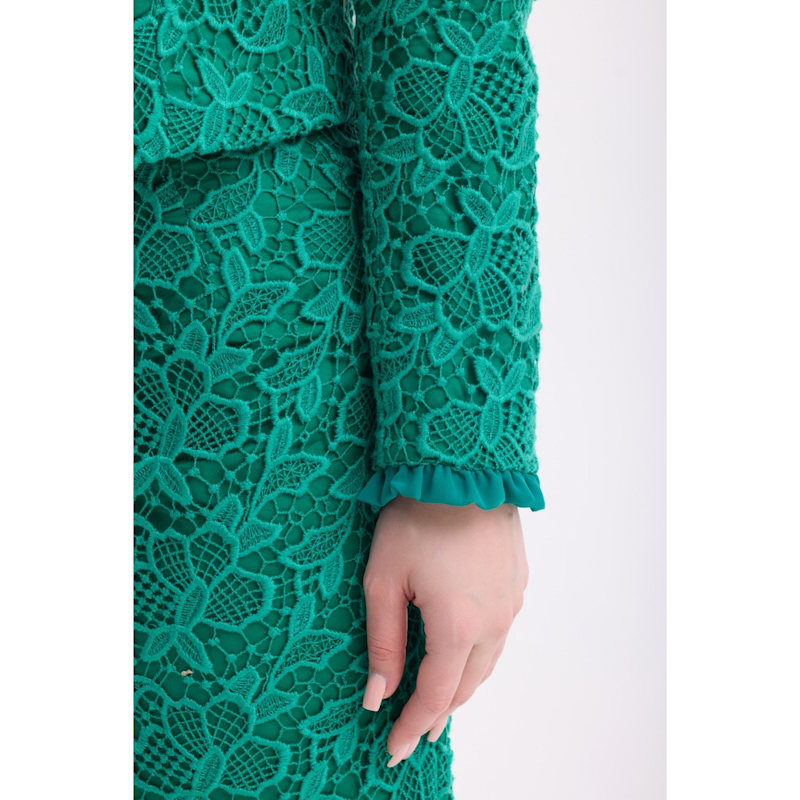 witchery green lace dress Emerald Cropped Jacket & Midi Skirt Set by Georgette Slip dress