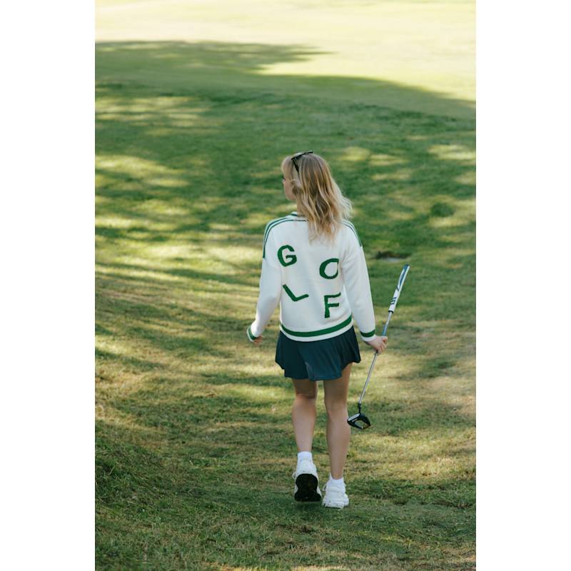 Thumbnail of Emily Varsity Cardigan - Ivory Golf image