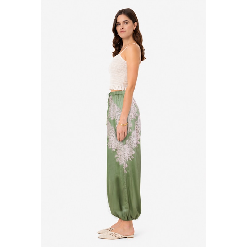 Thumbnail of Emmie Lace-Detail Satin Balloon Trousers image