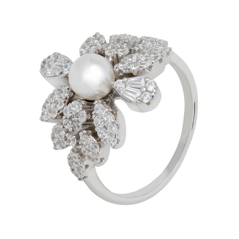 Thumbnail of Empress Pearl Petal Cocktail Ring Silver image