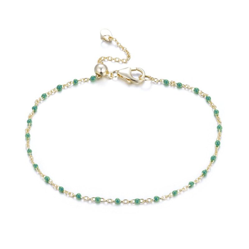 Thumbnail of Enamel Beaded Chain Bracelet - Orange image