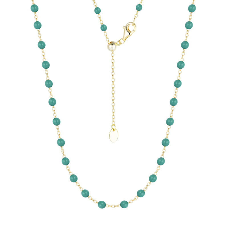 Thumbnail of Enamel Beaded Chain Necklace - Large - Tangerine image