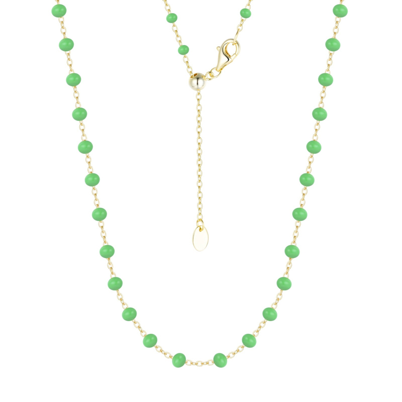 Thumbnail of Enamel Beaded Chain Necklace - Large - Tangerine image