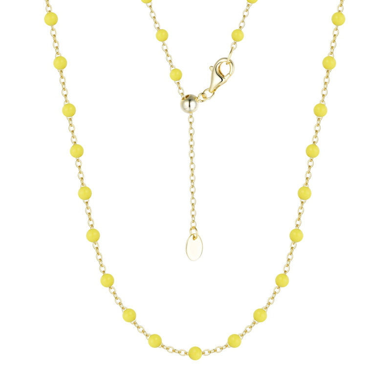 Thumbnail of Enamel Beaded Chain Necklace - Large - Tangerine image
