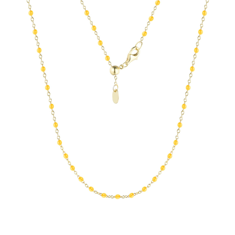 Thumbnail of Enamel Beaded Chain Necklace - Turquoise Enamel image