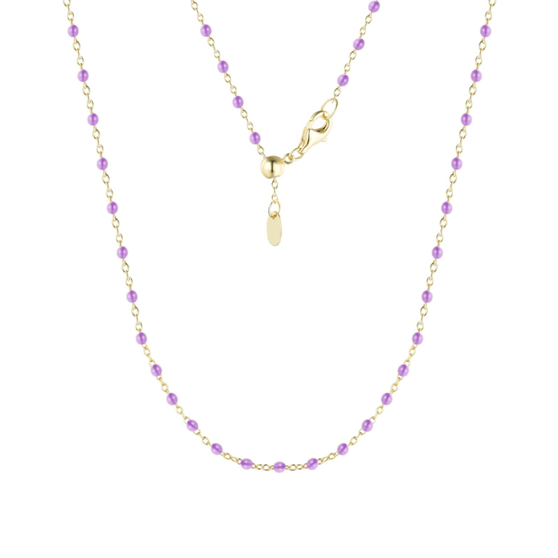 Thumbnail of Enamel Beaded Chain Necklace - Turquoise Enamel image