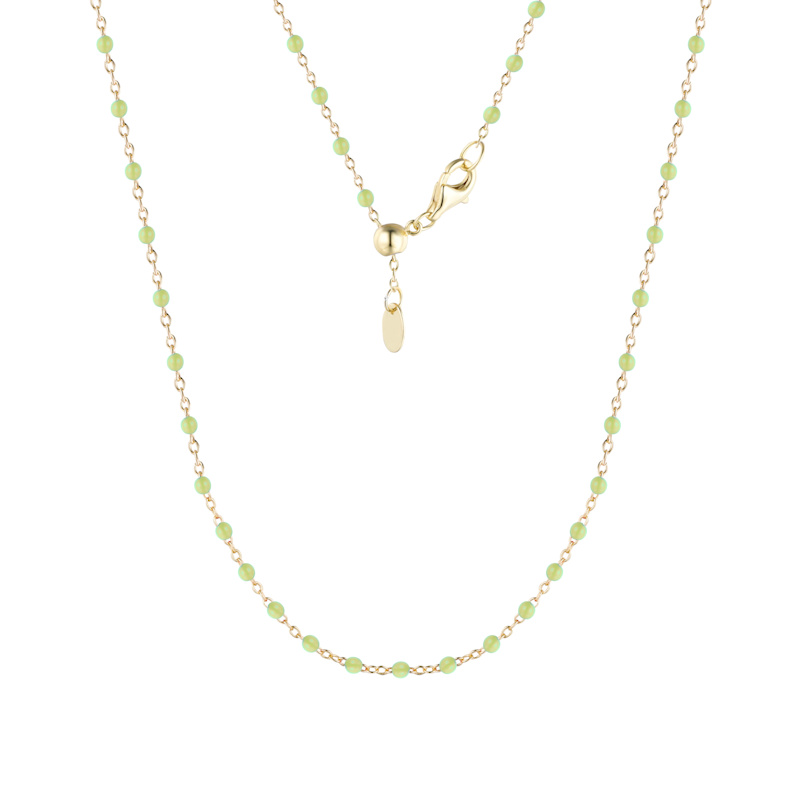Thumbnail of Enamel Beaded Chain Necklace - Turquoise Enamel image