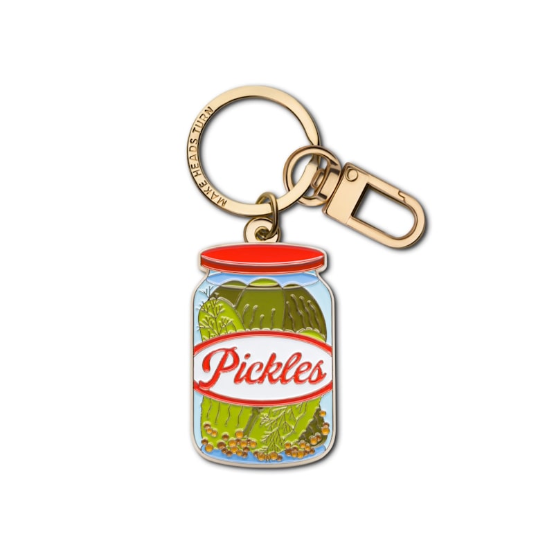 Enamel Keychain & Bag Charm Pickle Jar