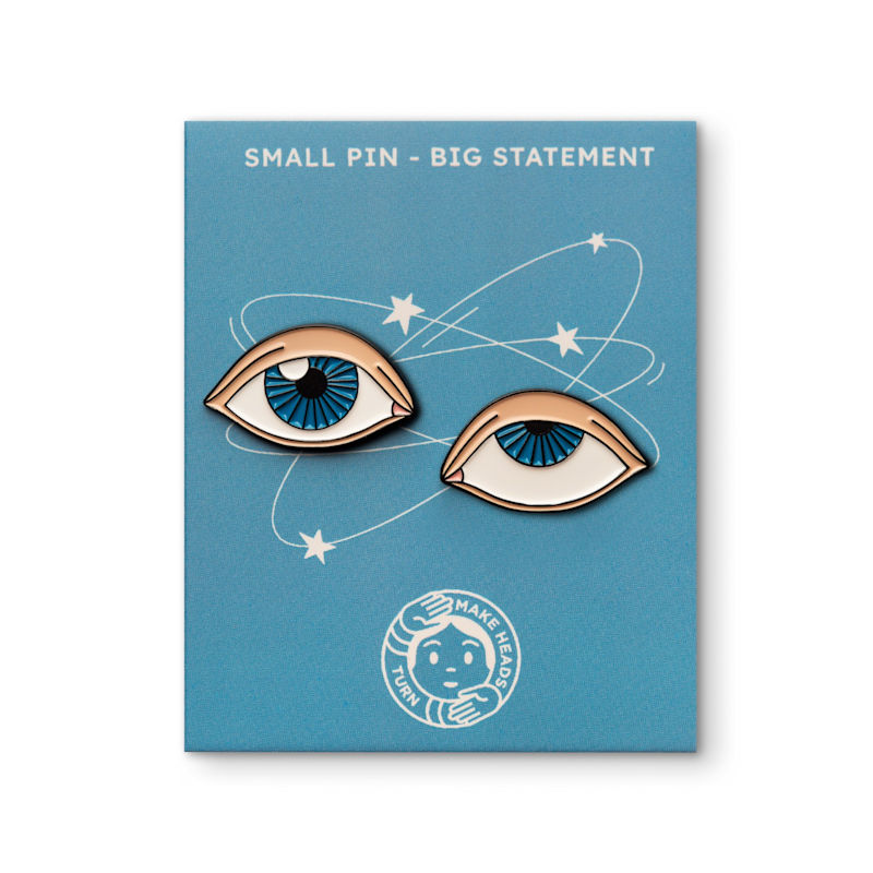 Thumbnail of Enamel Pin Blue Rolling Eyes image