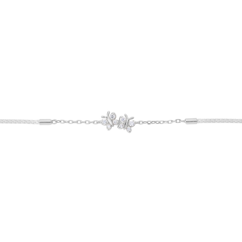 Thumbnail of Enchanting Flutterfly Sterling Silver Butterfly Silk Cord Thread Bracelet image