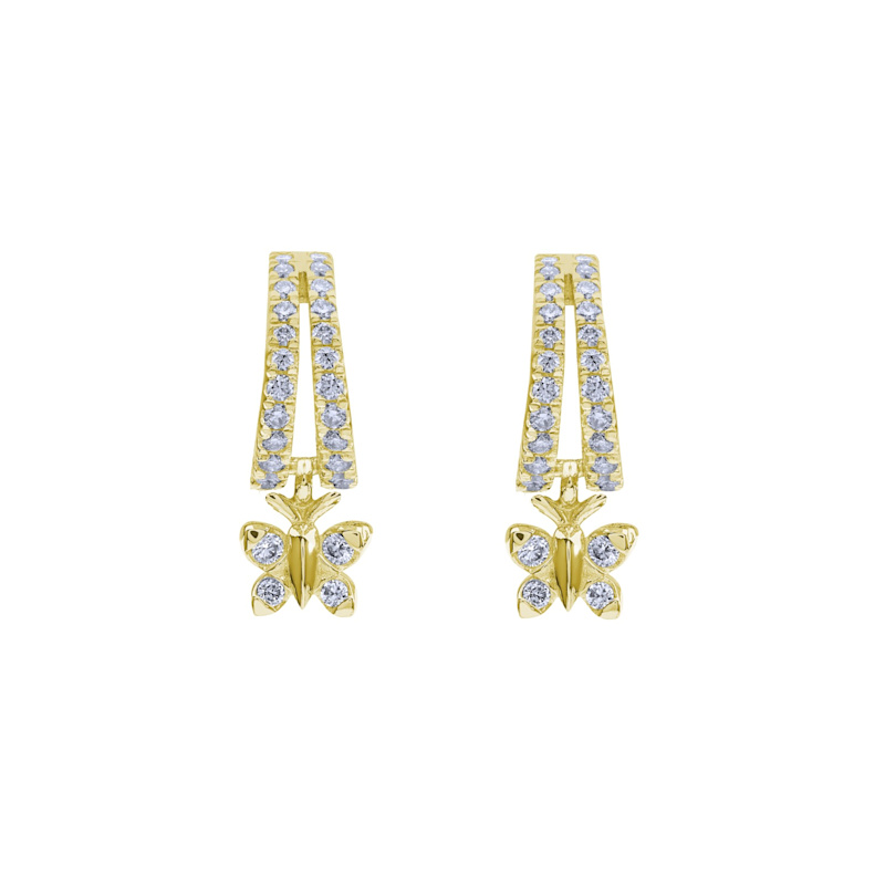 Thumbnail of Enchanting Flutterfly™ Gold Vermeil Butterfly Huggies image