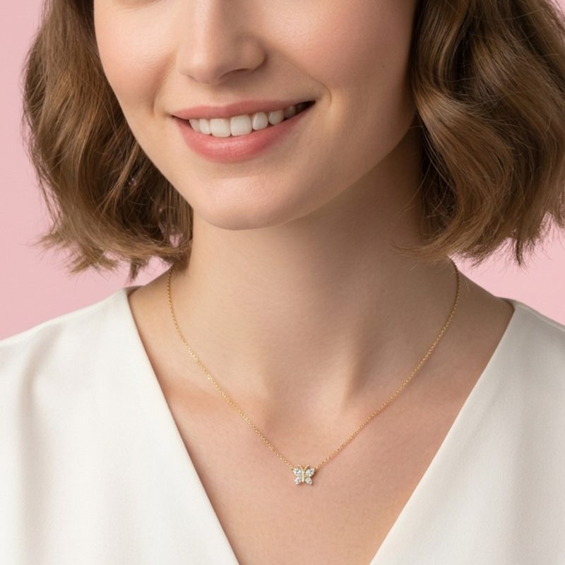 Thumbnail of Enchanting Flutterfly™ Gold Vermeil Butterfly Necklace image