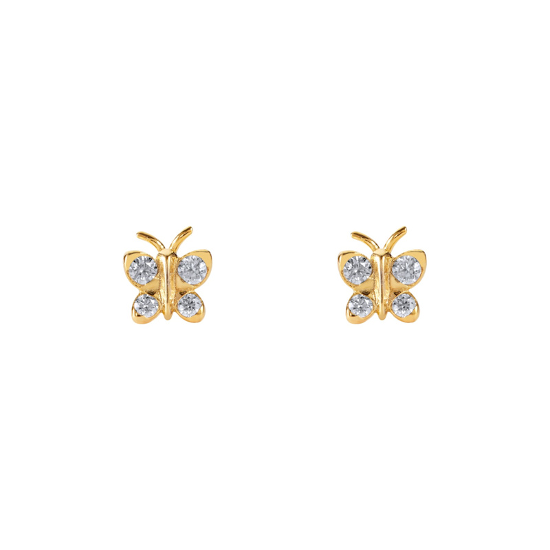 Thumbnail of Enchanting Flutterfly™ Solid Gold Diamond Butterfly Studs image