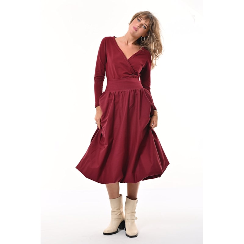 Thumbnail of Enoki Puffball Skirt In Burgundy image