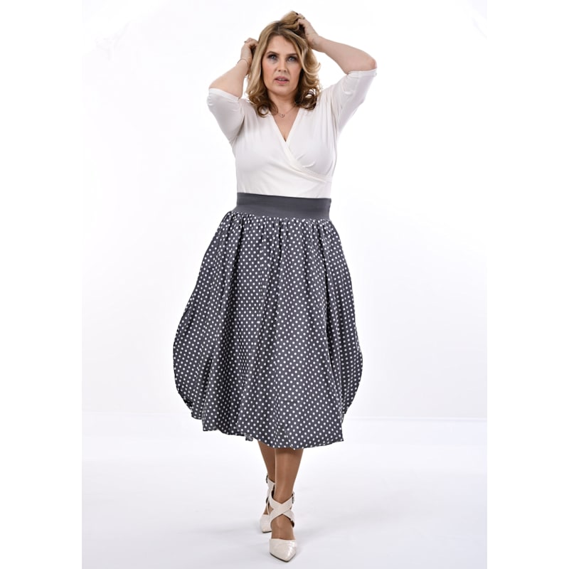 Thumbnail of Enoki Puffball Skirt In Grey Polka Dot image